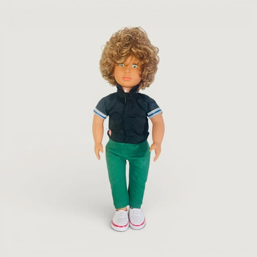 Our Generation Battat 18 Inch Lorenz Boy Doll Curly Blonde Hair Green Eyes